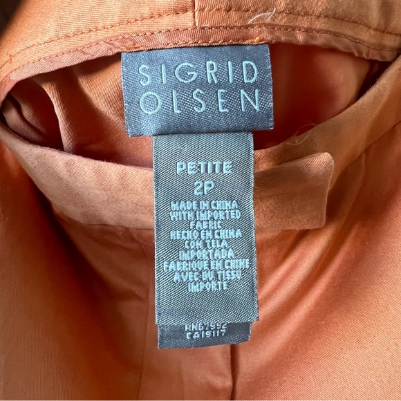 Sigrid Olsen Orange Linen Petite High Rise Vintage Pants - Picture 6 of 6